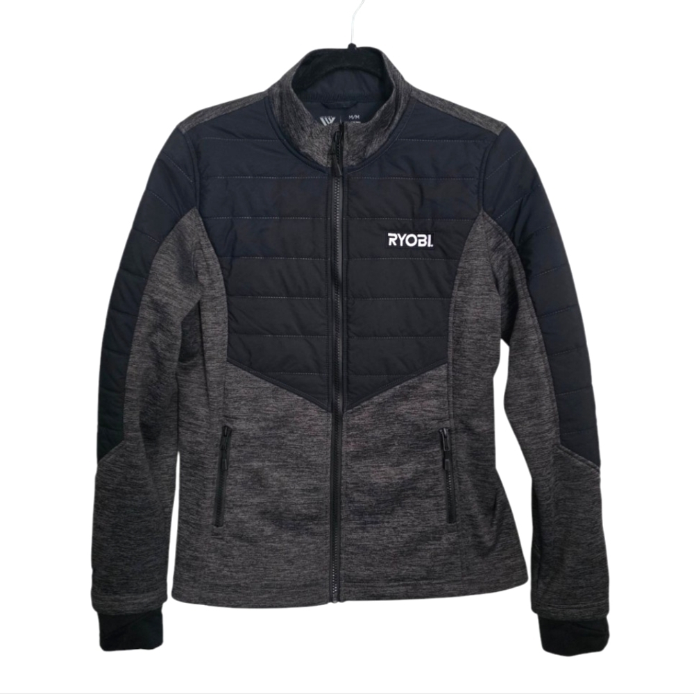 Ryobi Black Quited Utility Jacket with Fitted Silhouette Sz M
